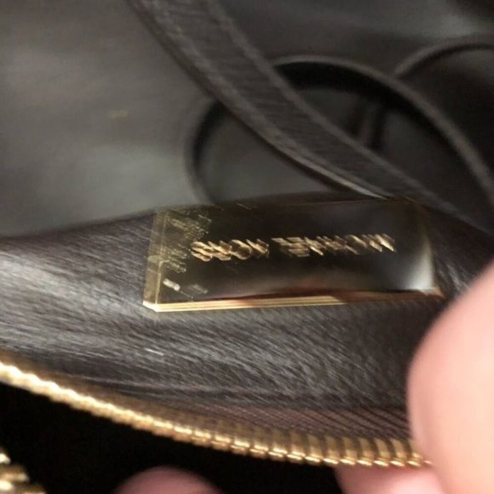 Michael Kors Gia Crocodile Embossed Leather Satchel in Barley - Picture 15 of 16